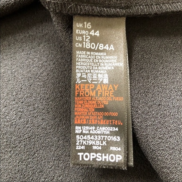 ♦️SOLD♦️TOPSHOP Black Over Lap Front Belted Skirt Sz 12 - Picture 8 of 8